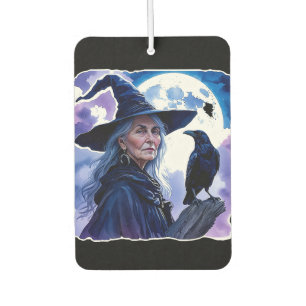 Witch with a Raven - Halloween Fan Fun 1 Car Air Freshener