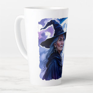 Witch with a Raven - Halloween Fan Fun 1 Latte Mug