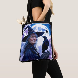 Witch with a Raven - Halloween Fan Fun 1 Tote Bag