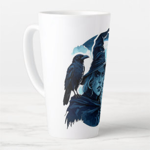 Witch with a Raven - Halloween Fan Fun 2 Latte Mug