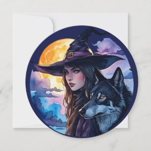 Witch with a Wolf - Halloween Fan Fun 1
