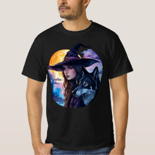 Witch with a Wolf - Halloween Fan Fun 1 T-Shirt