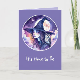 Witch with an Owl - Halloween Fan Fun 2 Card
