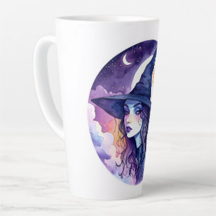 Witch with an Owl - Halloween Fan Fun 2 Latte Mug
