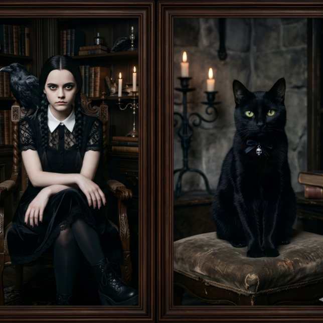 Witch with Black Cat - decoupage paper - Wrapping (Creator Uploaded)