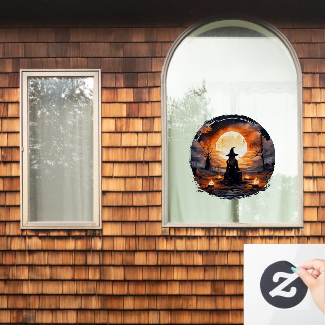Witch with Candles and Fire - Wicca Halloween 2 (Home Window)