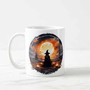 Witch with Candles and Fire - Wicca Halloween 2 Coffee Mug