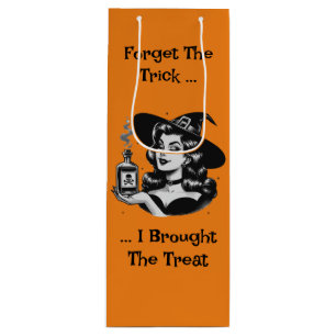 Witch With Poison Bottle In Hand Wine Gift Bag