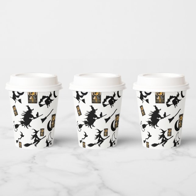 Witch wizard blackcat moon bloomstick paper cups (Multi)