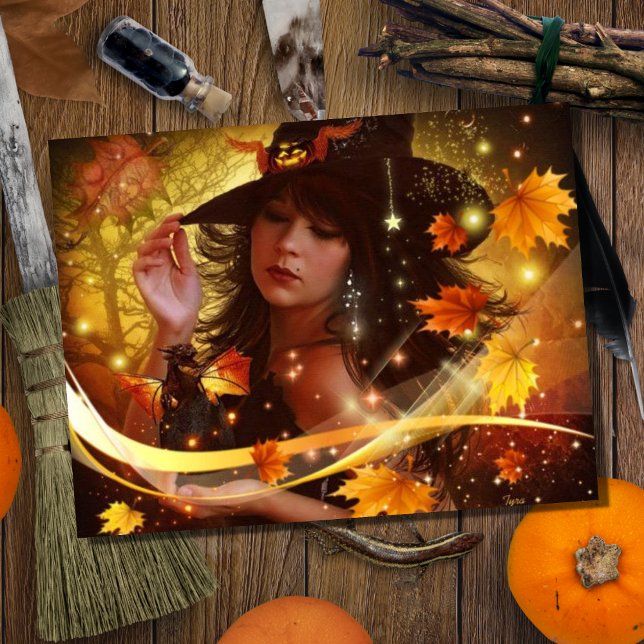 Witch Woman Halloween Postcard (Creator Uploaded)