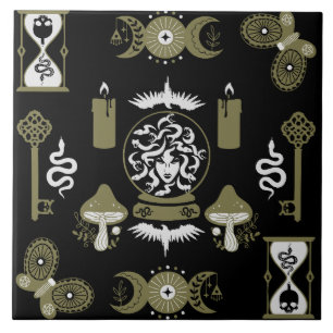 Witchcore Aesthetic Decor Ceramic Tile