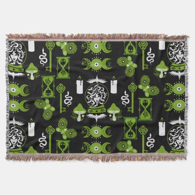 Witchcore Aesthetic Decor Throw Blanket (Front)