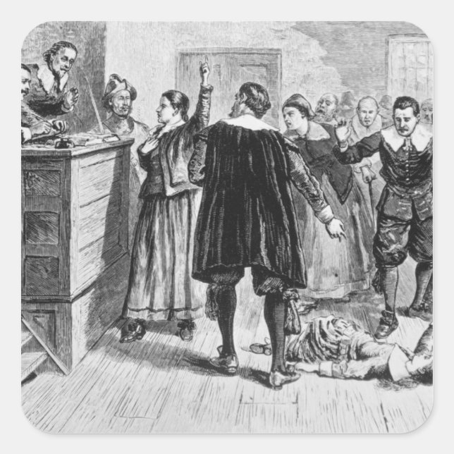 Witchcraft at Salem Village Square Sticker (Front)