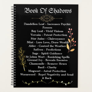 Witchcraft Book Of Shadows Black Journal Planner