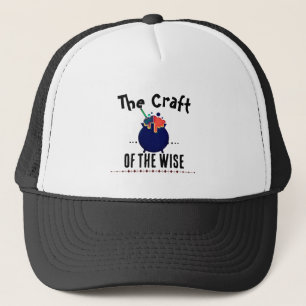 Witchcraft Cauldron Wise Quote Black Trucker Hat