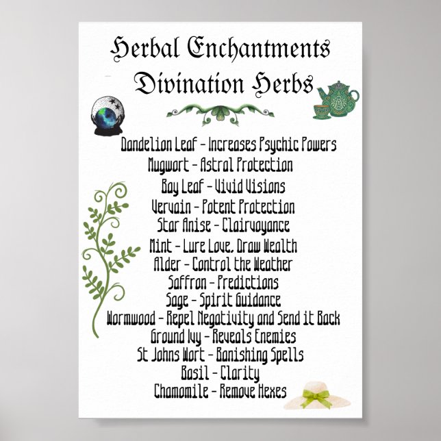 Witchcraft Herbs Psychic Development Spells Poster (Front)