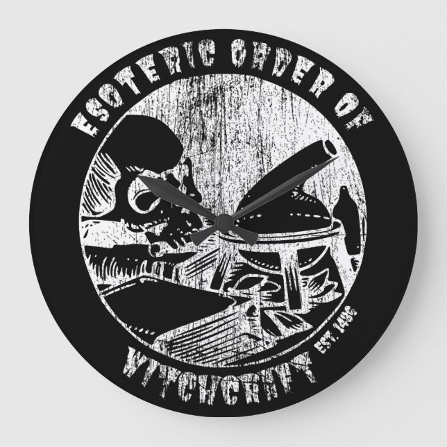 Witchcraft Magic Order Occult Witch Alchemist Large Clock (Front)