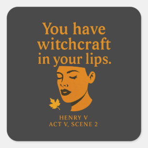 Witchcraft on your lips square sticker