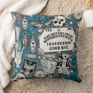 witchcraft peacock blue cushion