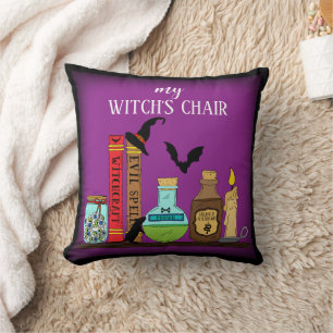 Witchcraft Poison Bottles Halloween Witch Chair Cushion
