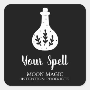 Witchcraft Potion Bottle Black Jar Stickers