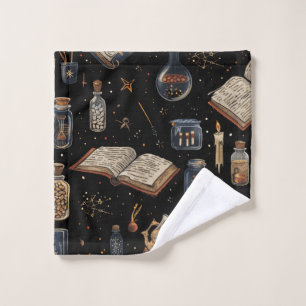 Witchcraft Potion Pattern – Halloween Magic Bath Towel Set