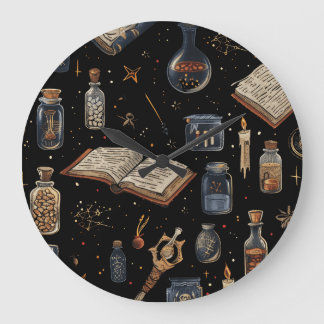 Witchcraft Potion Pattern – Halloween Magic Large Clock