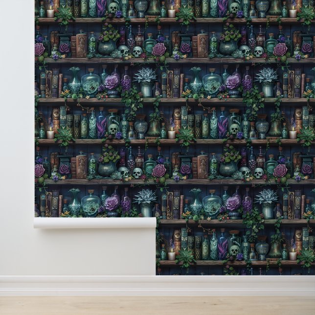 Witchcraft Spells And Potions Pattern Wallpaper (Application)