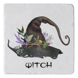 Witchcraft Witches Herbal Hat White Stone Trivet