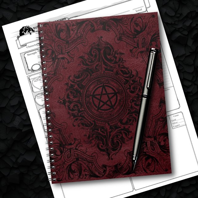 Witchery Flourish | Dark Red Fantasy Pentacle Notebook (Creator Uploaded)
