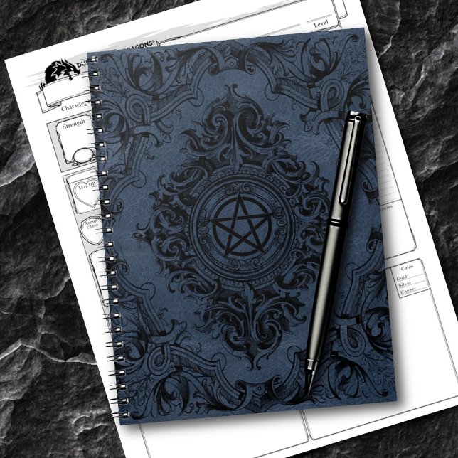 Witchery Flourish | Dusty Blue Fantasy Pentacle Notebook (Creator Uploaded)