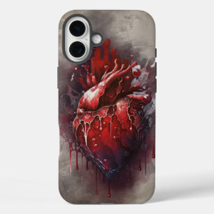 Witchery   Heart with Red and Gold Bleeding Drip iPhone 16 Plus Case