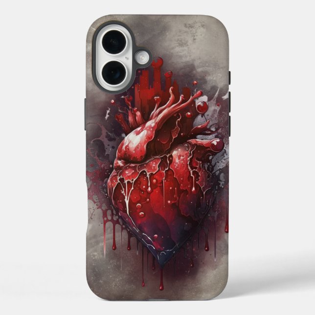 Witchery | Heart with Red and Gold Bleeding Drip Case-Mate iPhone Case (Back)