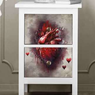 Witchery | Heart with Red and Gold Bleeding Drip Tissue Paper