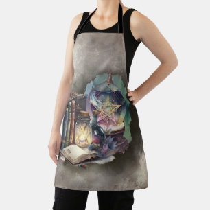 Witchery   Pastel Spellbook Tomes and Crystal Ball Apron
