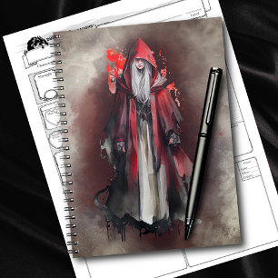 Witchery   Red Witch with Dark Evil Gothic Shadows Notebook