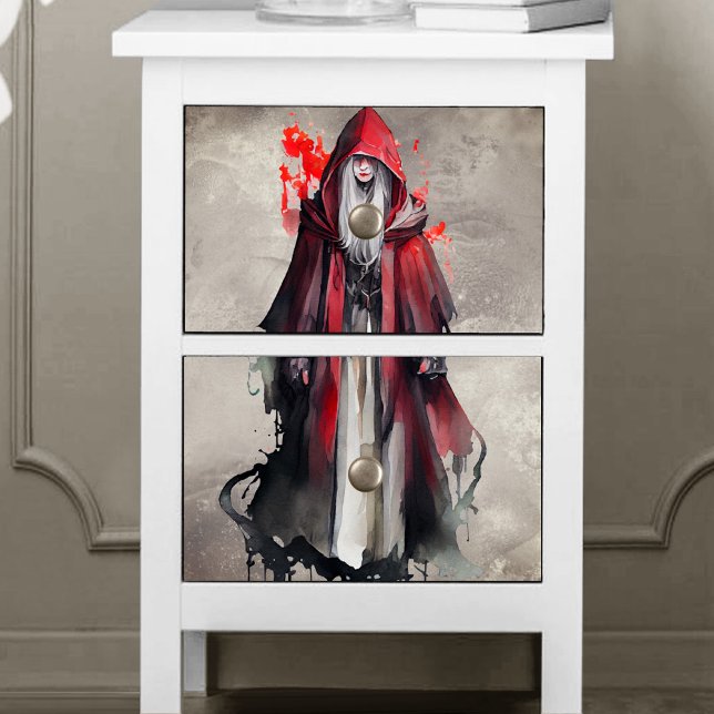 Witchery | Red Witch with Dark Evil Gothic Shadows Tissue Paper (Creator Uploaded)