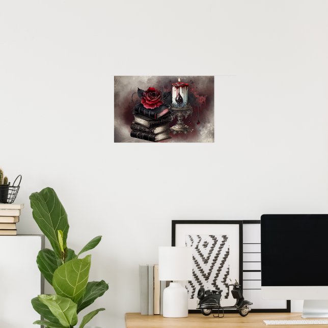 Witchery | Spellbook Tomes and Skull Candle Poster (Home Office)