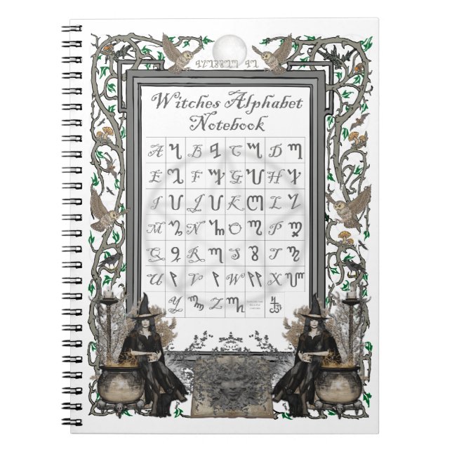 Witches Alphabet Notebook (White) (Front)