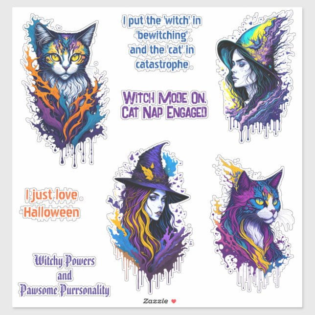 Witches and cats partners in magical mischief  (Sheet)