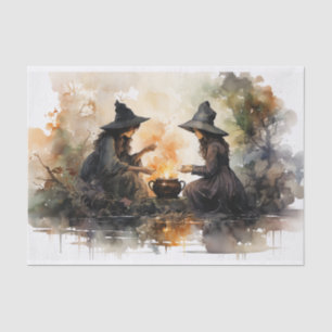 Witches and Cauldron Fall Halloween Decoupage Tissue Paper