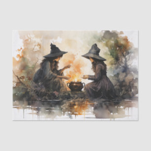 Witches and Cauldron Fall Halloween Decoupage Tissue Paper