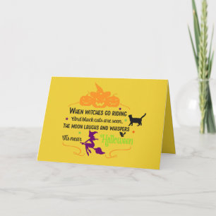 Witches And Pumpkins Greetings Card