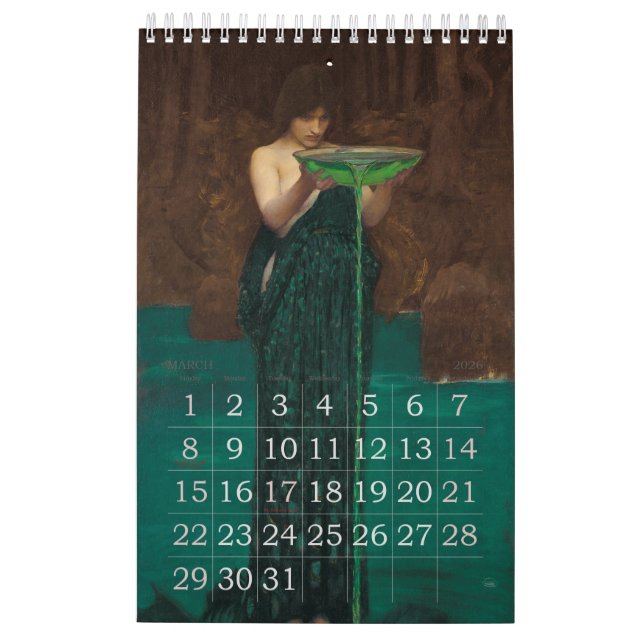 Witches and Sorcerers Classic Art Calendar (Mar 2026)