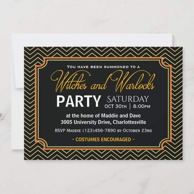 Witches and Warlocks Halloween Party Invitation (Front)