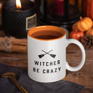 Witches Be Crazy Halloween Two-Tone Coffee Mug