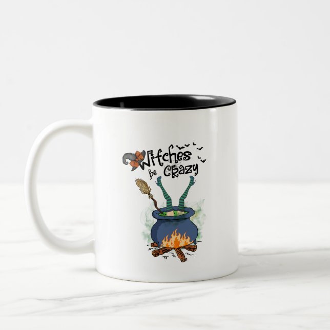 Witches Be Crazy Two-Tone Coffee Mug (Left)