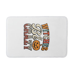 Witches Be Crazy Vintage Halloween Shirt Design_1 Bath Mat