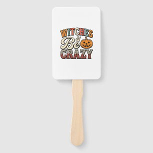 Witches Be Crazy Vintage Halloween Shirt Design_1 Hand Fan