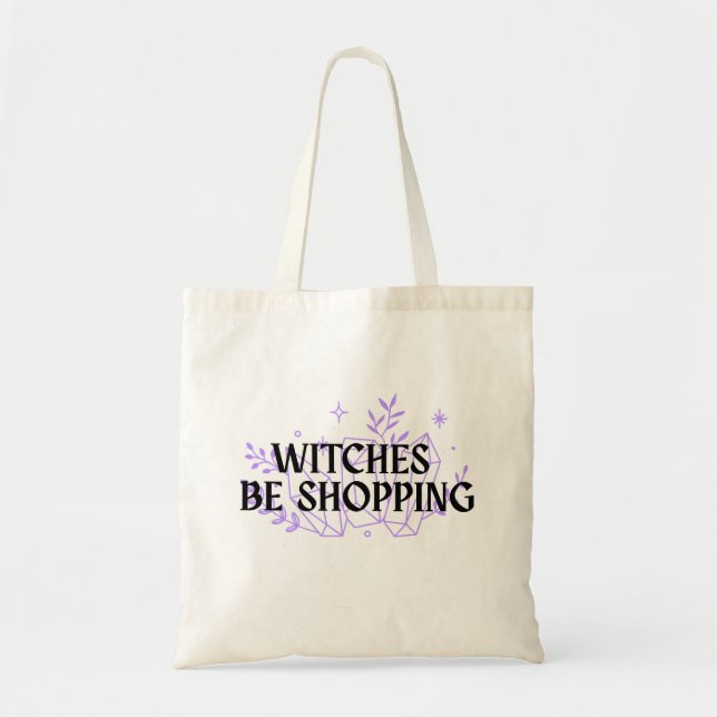 Witches Be Shopping - Lavender Tote Bag (Front)
